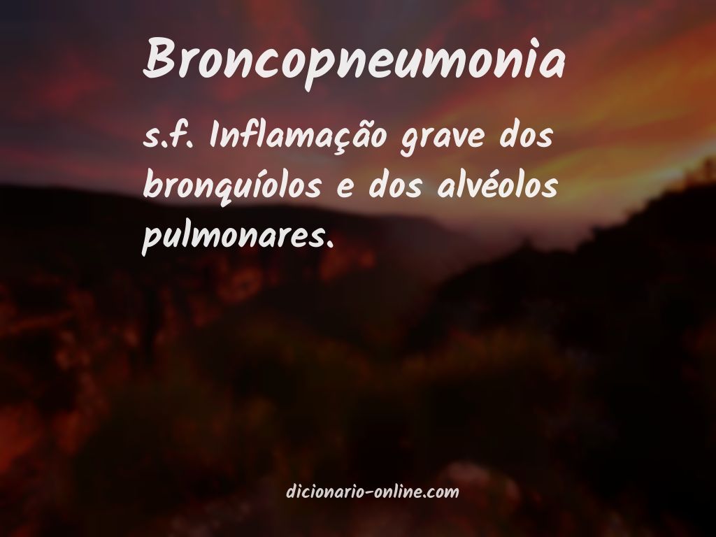 Significado de broncopneumonia