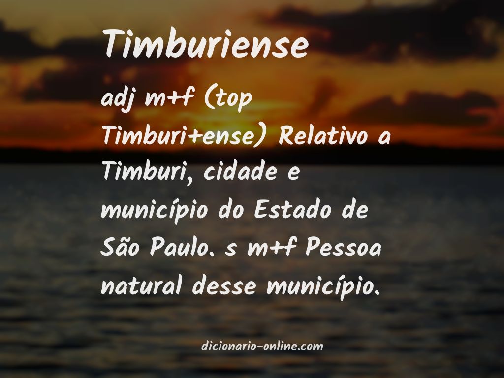 Significado de timburiense