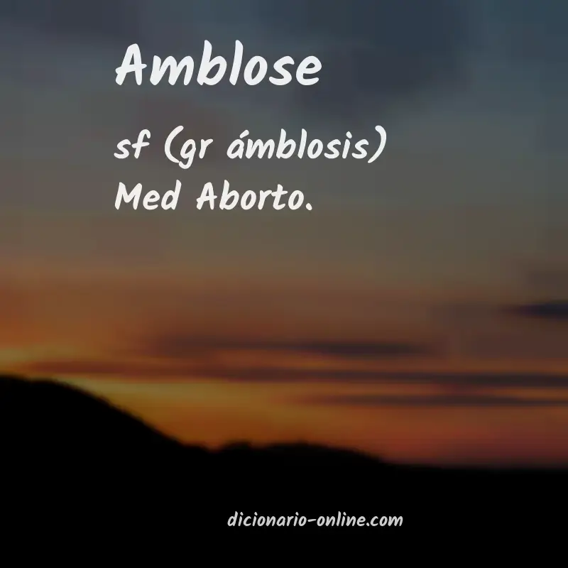Significado de amblose