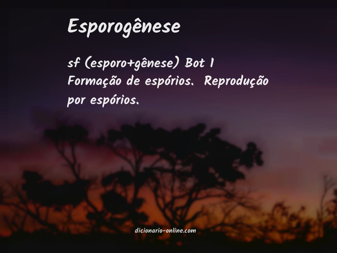 Significado de esporogênese