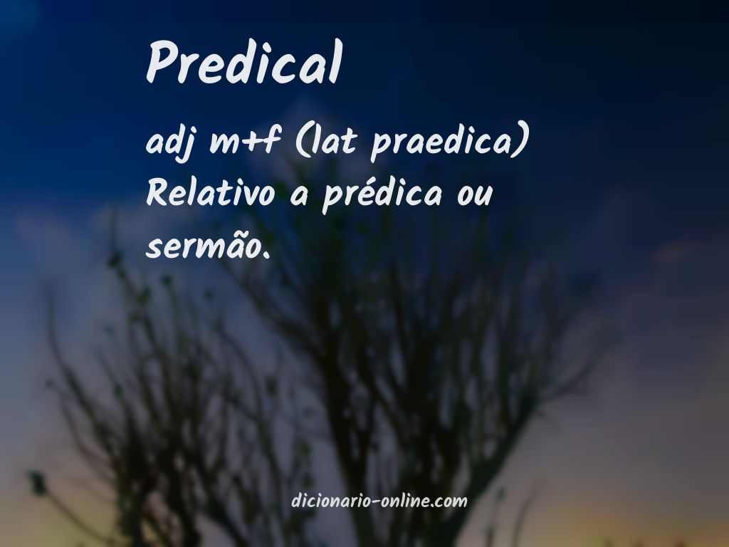 Significado de predical