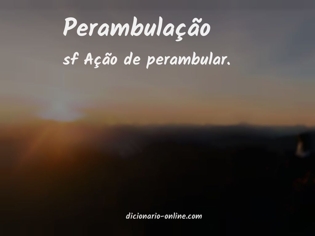 Significado de perambulação