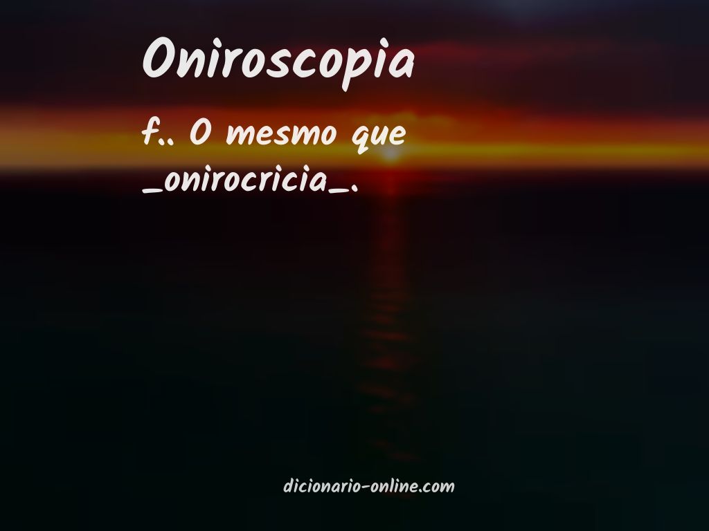 Significado de oniroscopia