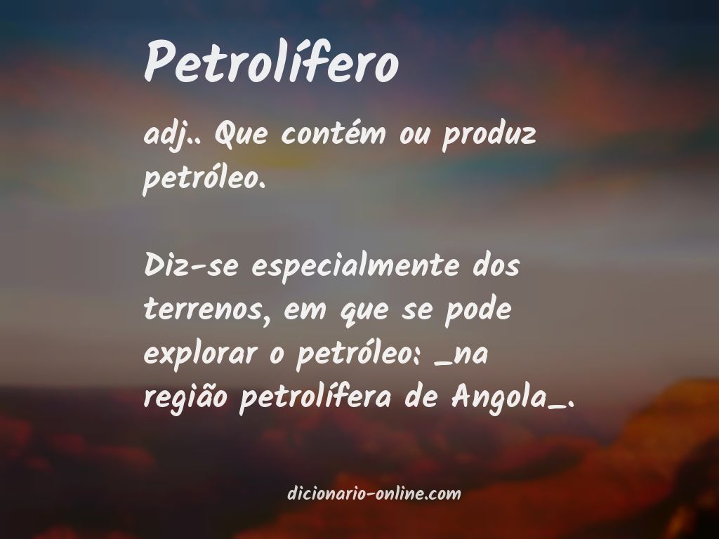 Significado de petrolífero