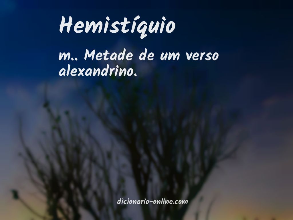 Significado de hemistíquio