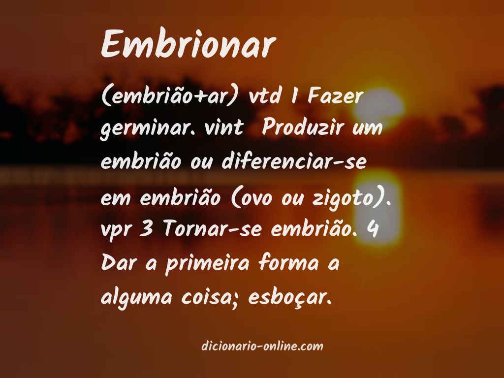 Significado de embrionar