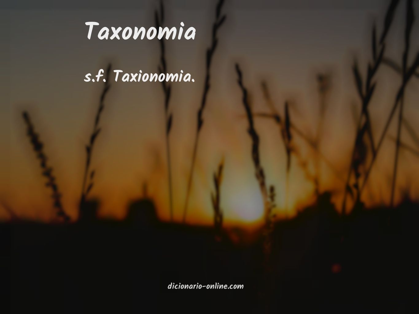 Significado de taxonomia