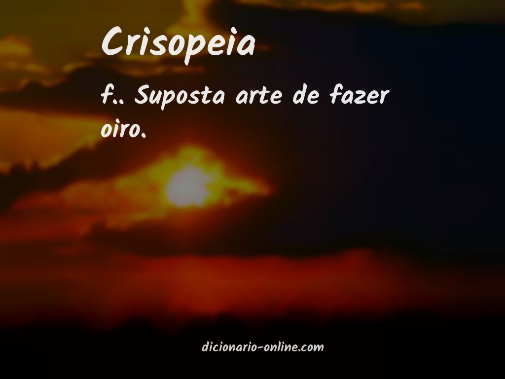 Significado de crisopeia