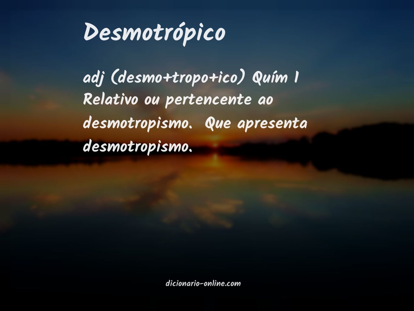 Significado de desmotrópico