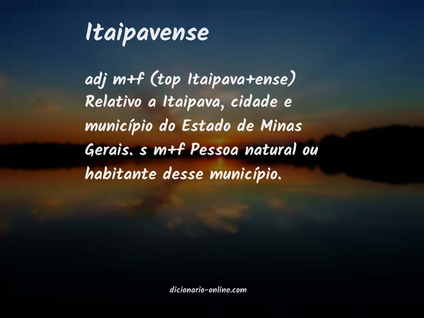 Significado de itaipavense