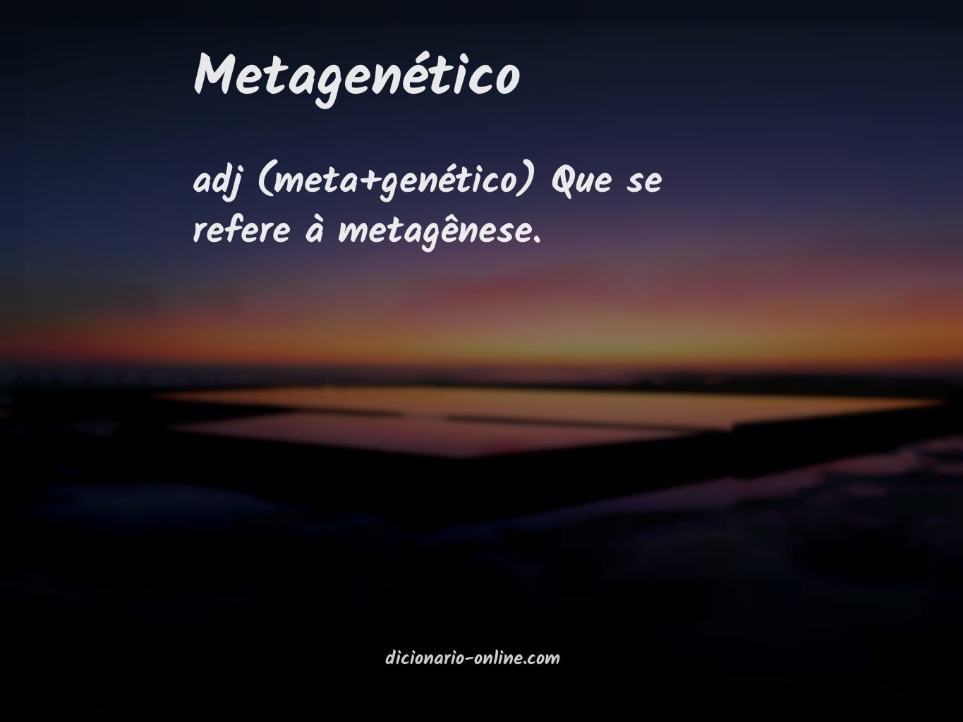 Significado de metagenético