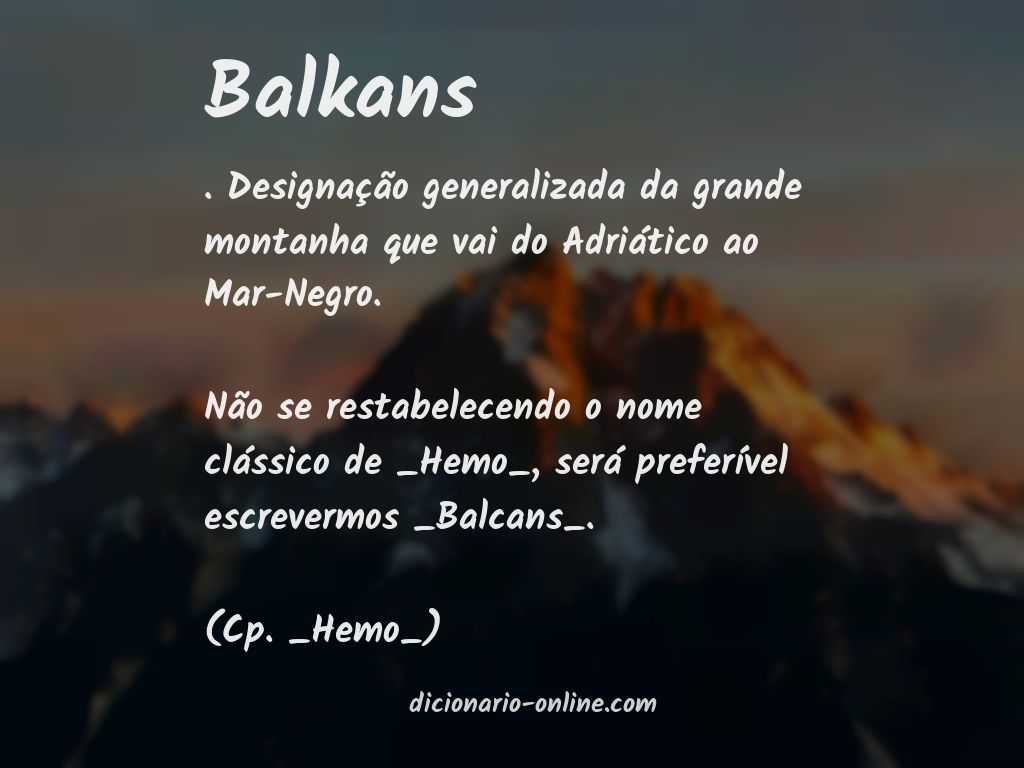 Significado de balkans