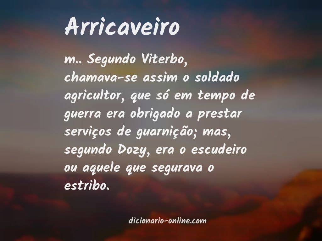 Significado de arricaveiro