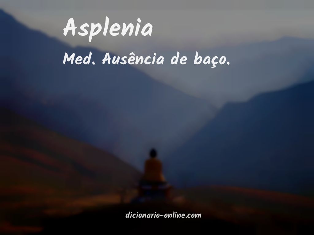 Significado de asplenia