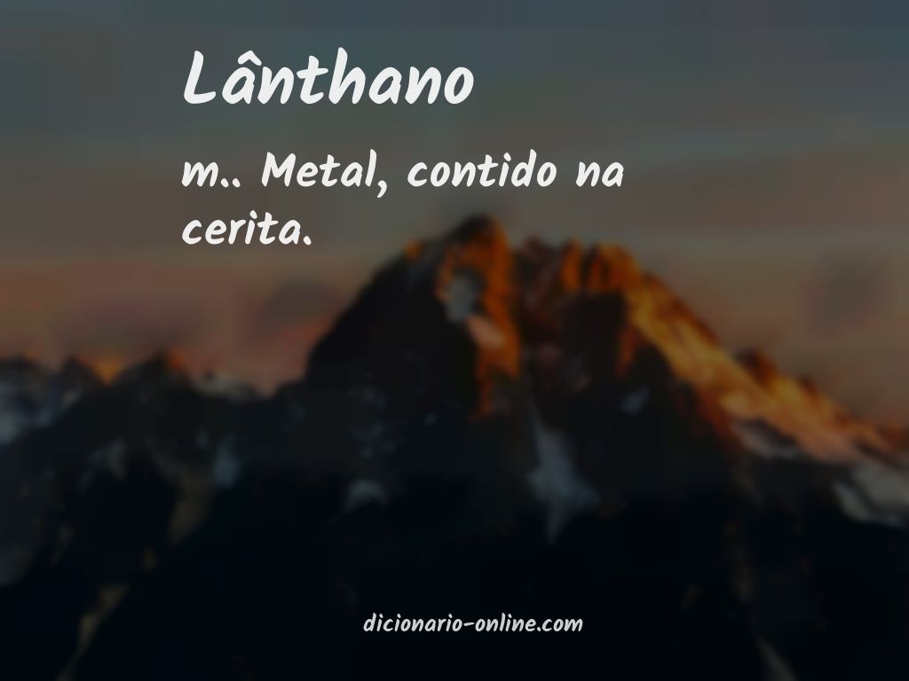 Significado de lânthano