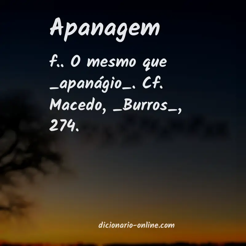 Significado de apanagem