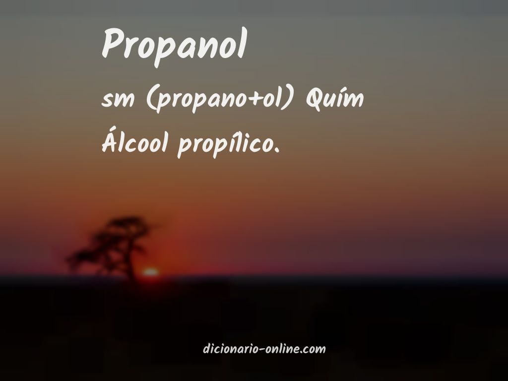 Significado de propanol