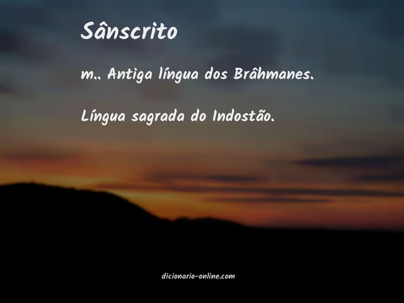 Significado de sânscrito