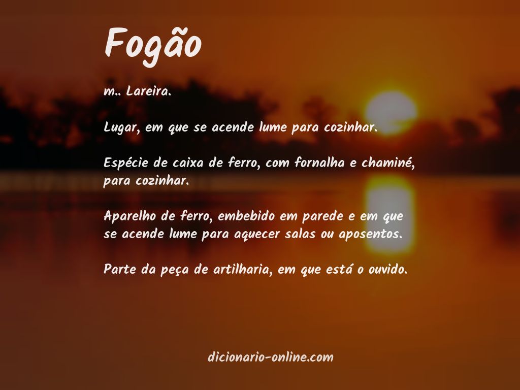 Significado de fogão