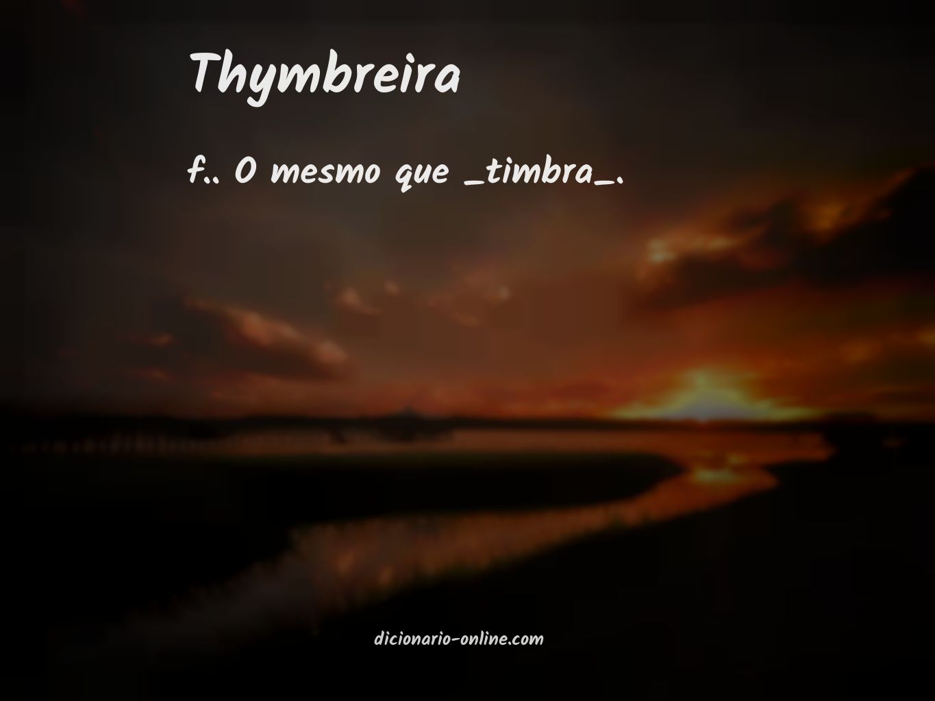 Significado de thymbreira