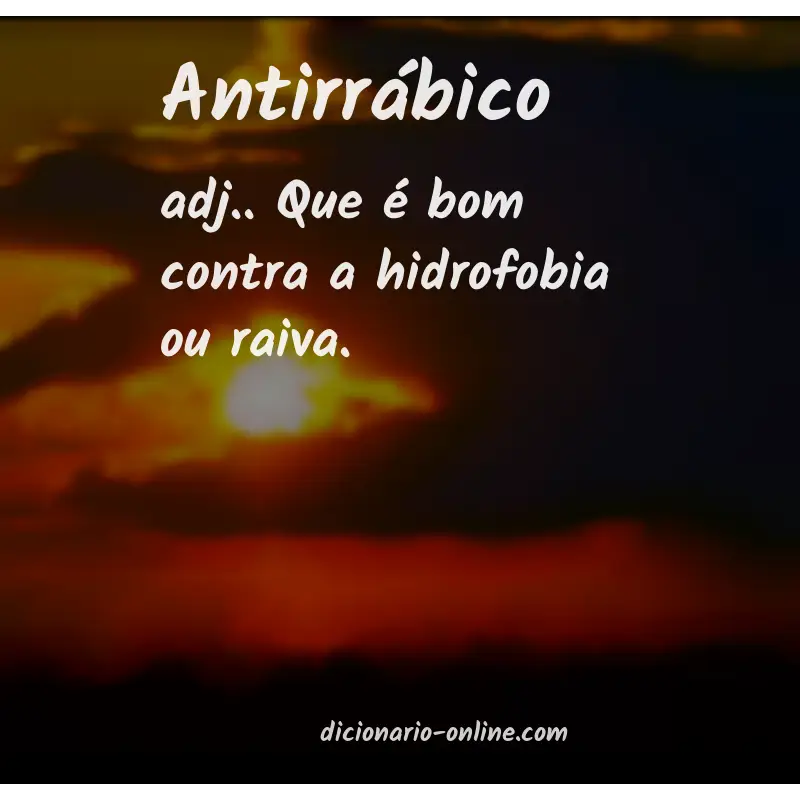 Significado de antirrábico