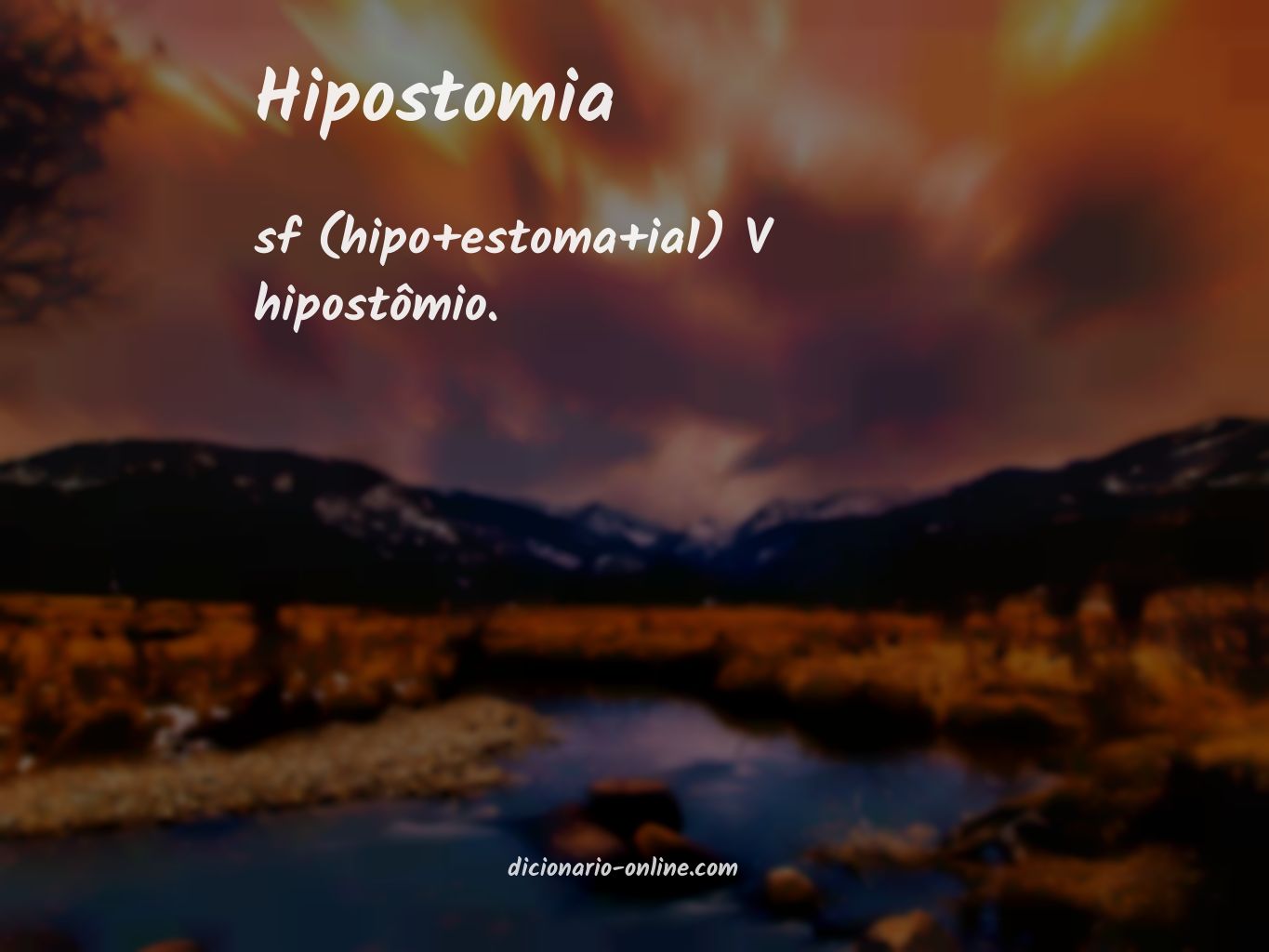 Significado de hipostomia