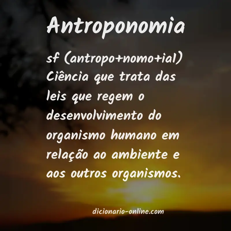 Significado de antroponomia
