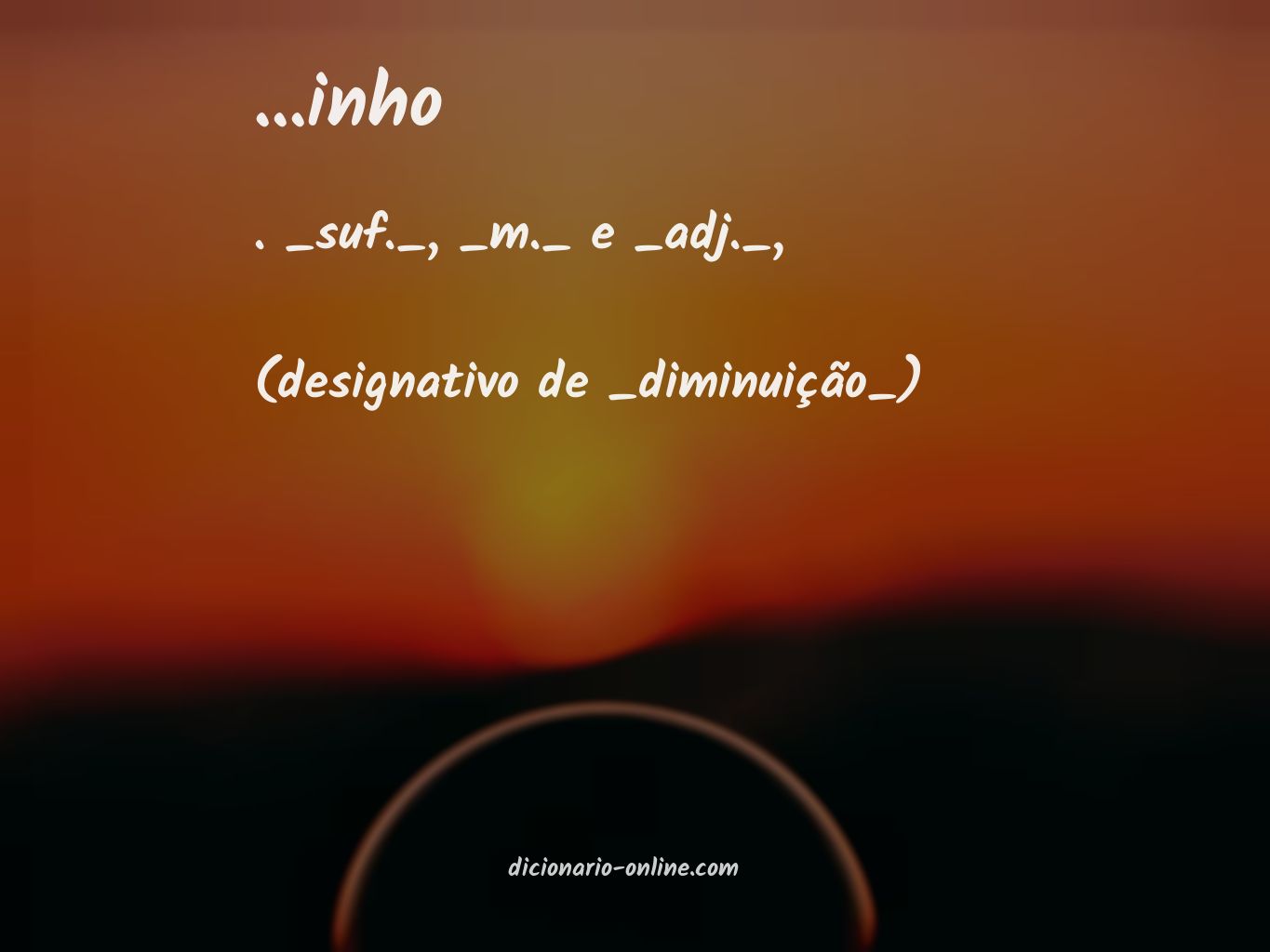 Significado de ...inho