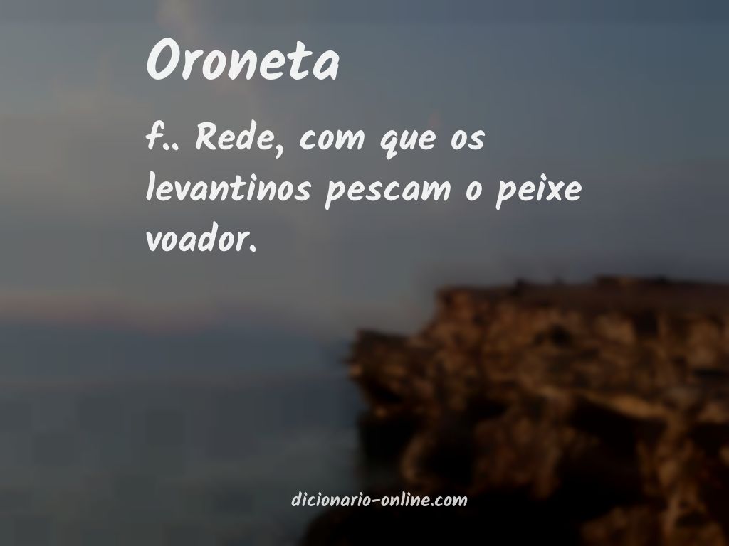 Significado de oroneta