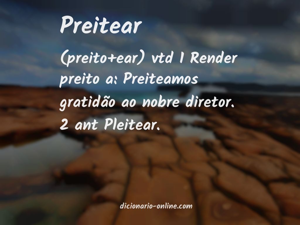 Significado de preitear