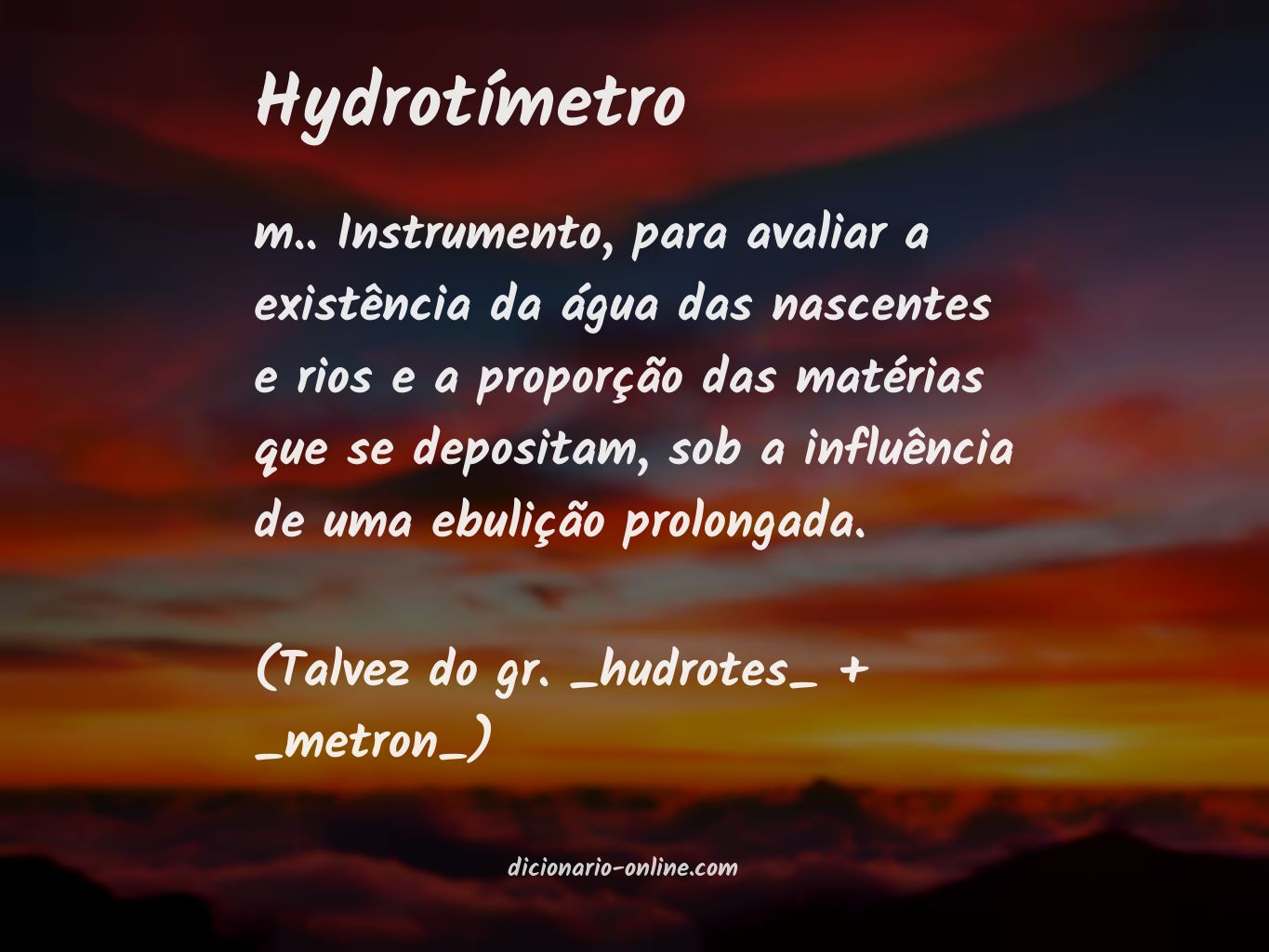 Significado de hydrotímetro