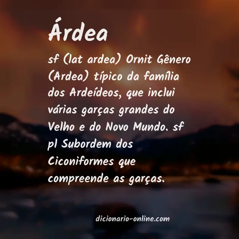 Significado de árdea
