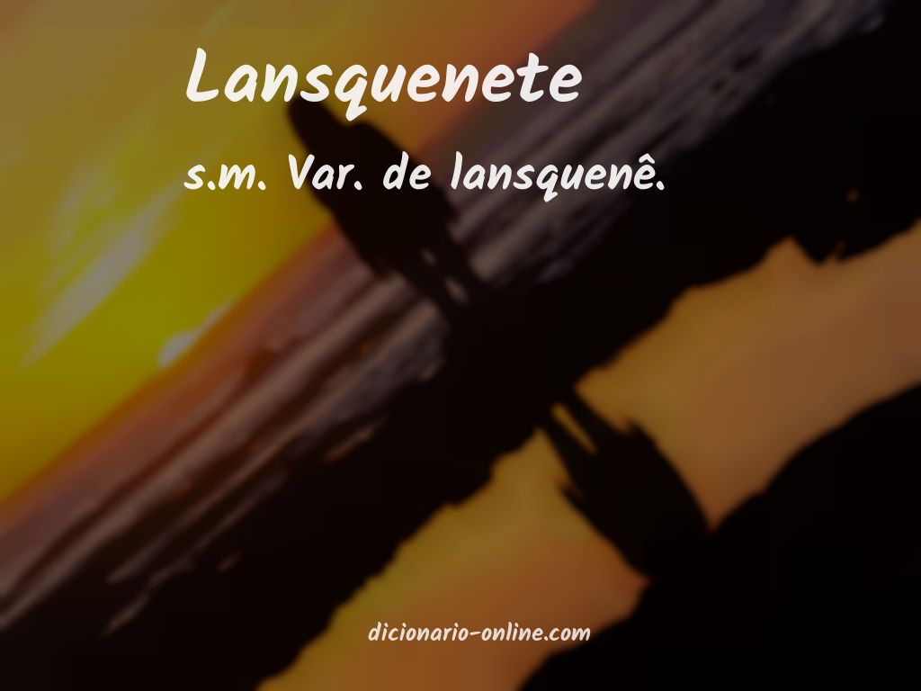 Significado de lansquenete