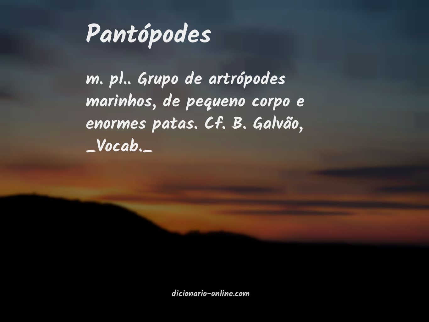 Significado de pantópodes