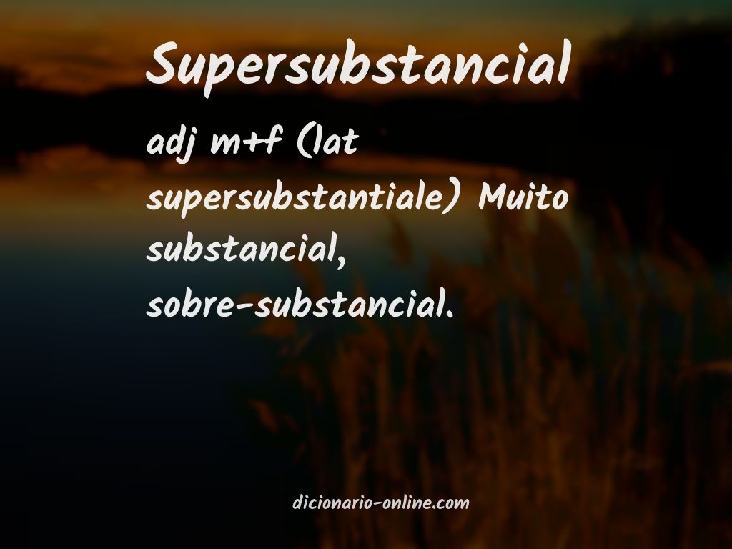 Significado de supersubstancial