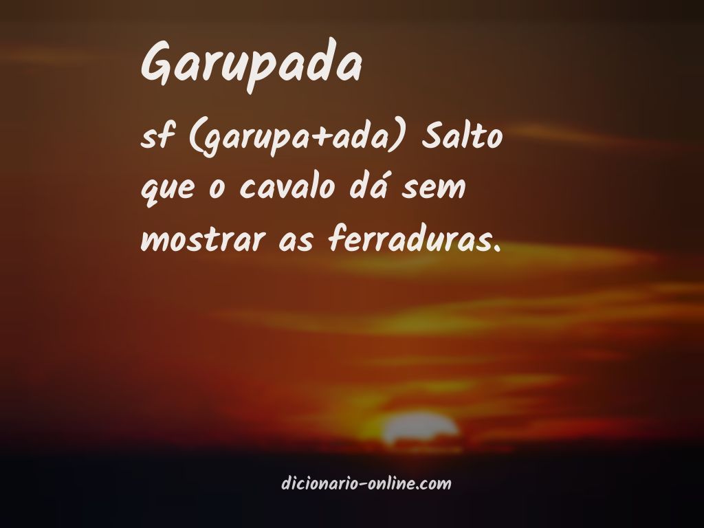 Significado de garupada