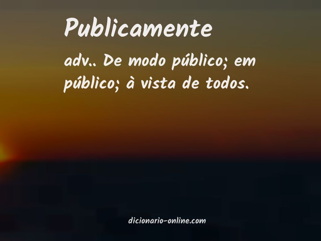 Significado de publicamente