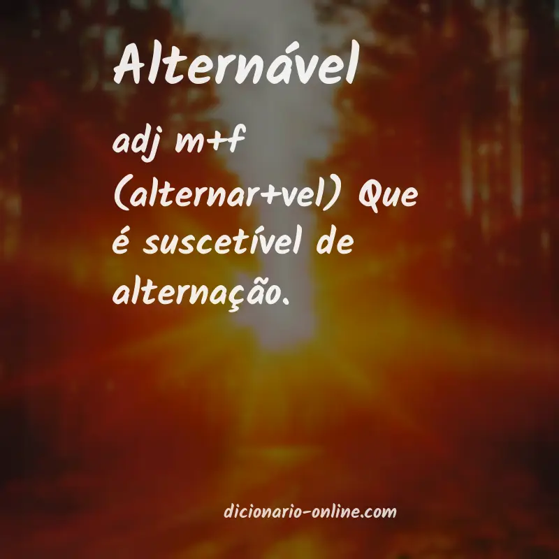 Significado de alternável