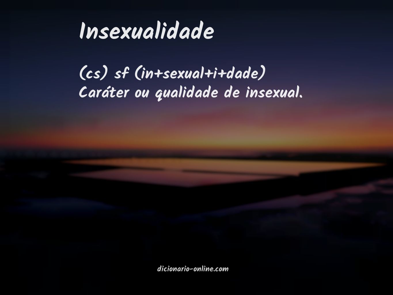 Significado de insexualidade