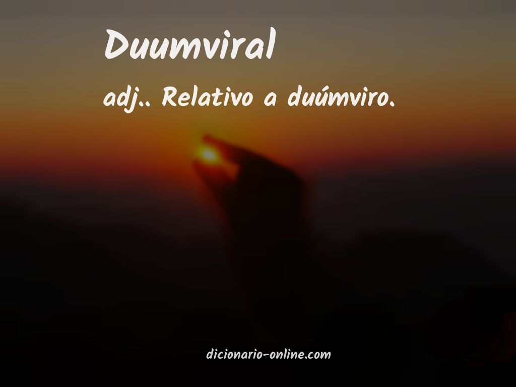 Significado de duumviral