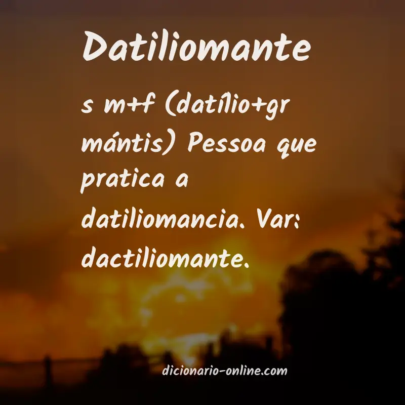 Significado de datiliomante