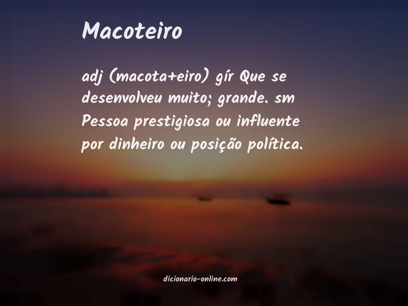 Significado de macoteiro