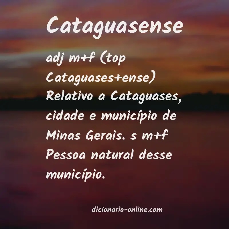 Significado de cataguasense