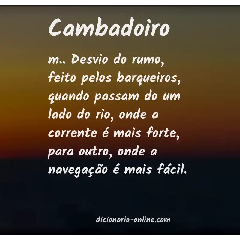 Significado de cambadoiro