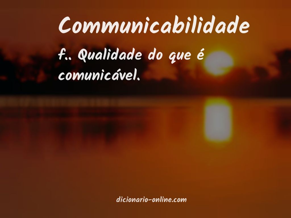 Significado de communicabilidade