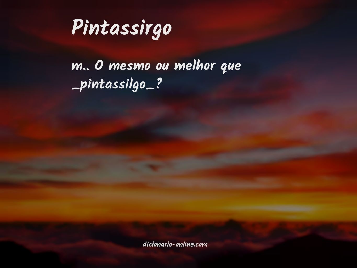 Significado de pintassirgo