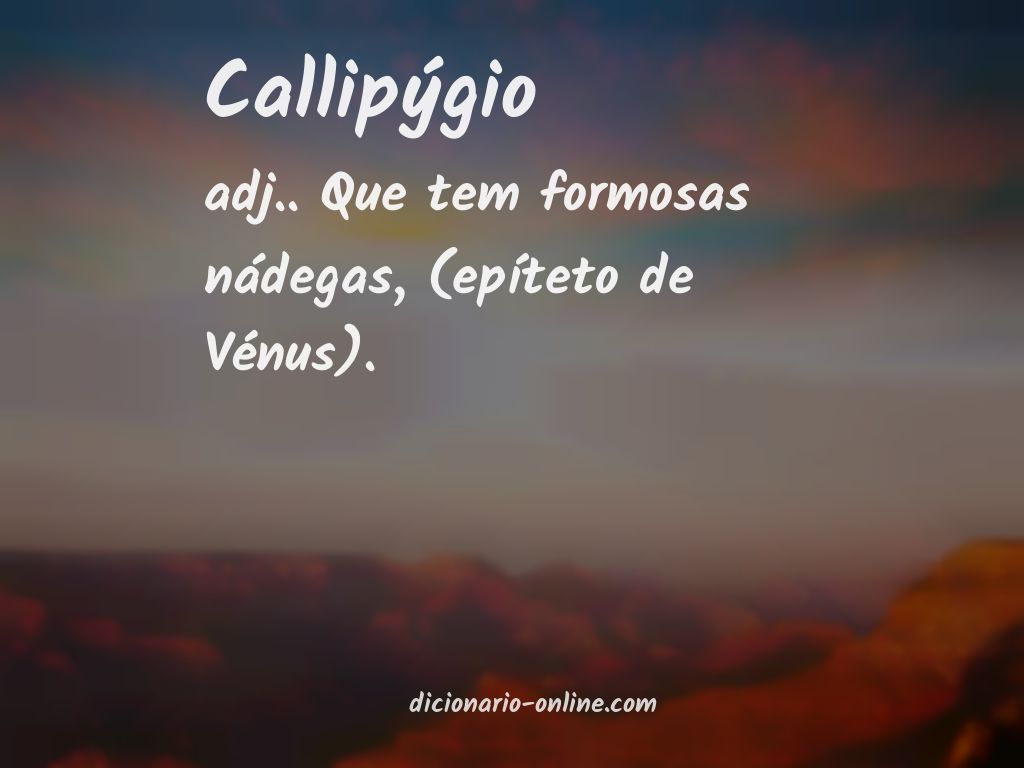 Significado de callipýgio