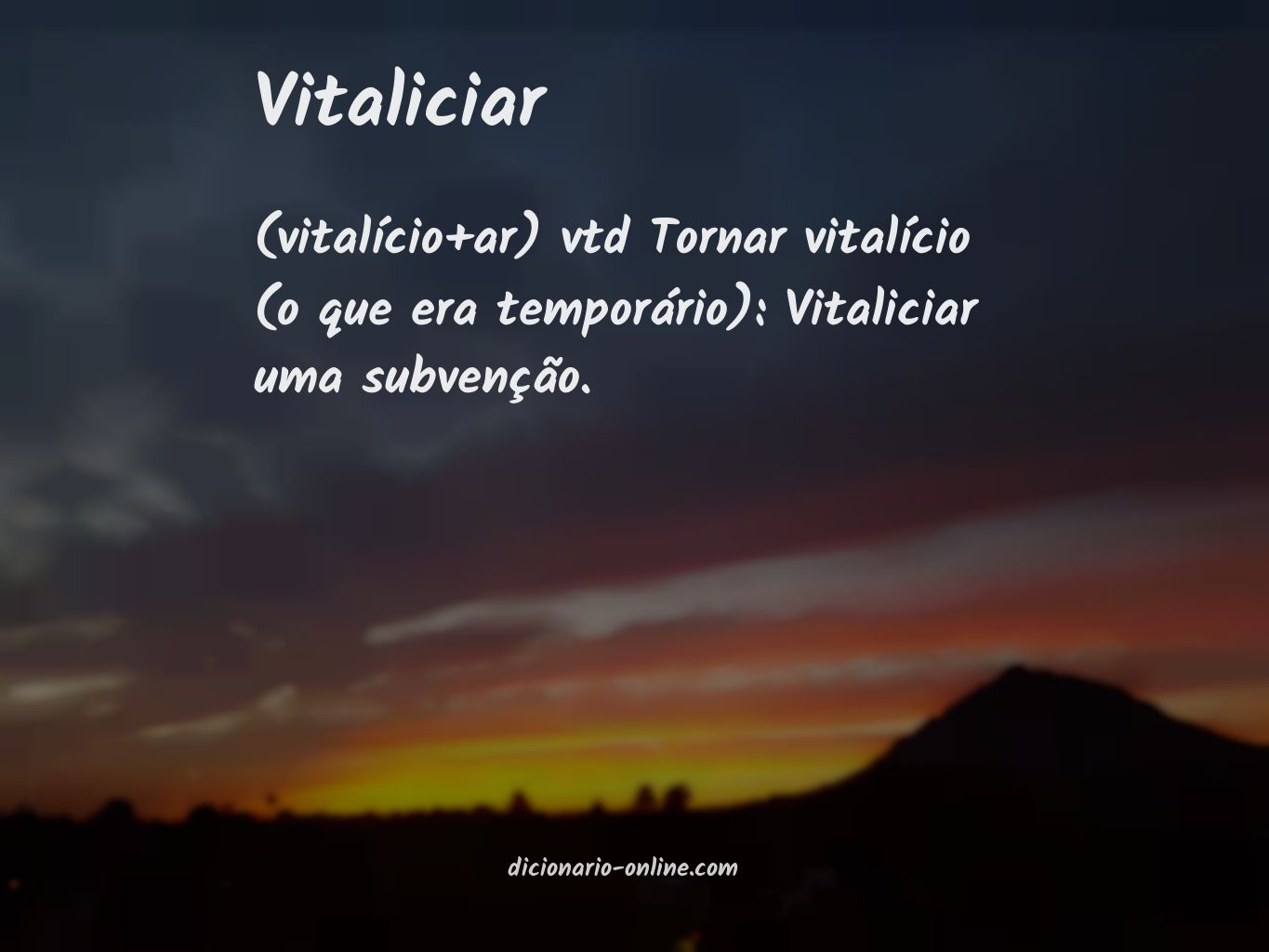 Significado de vitaliciar