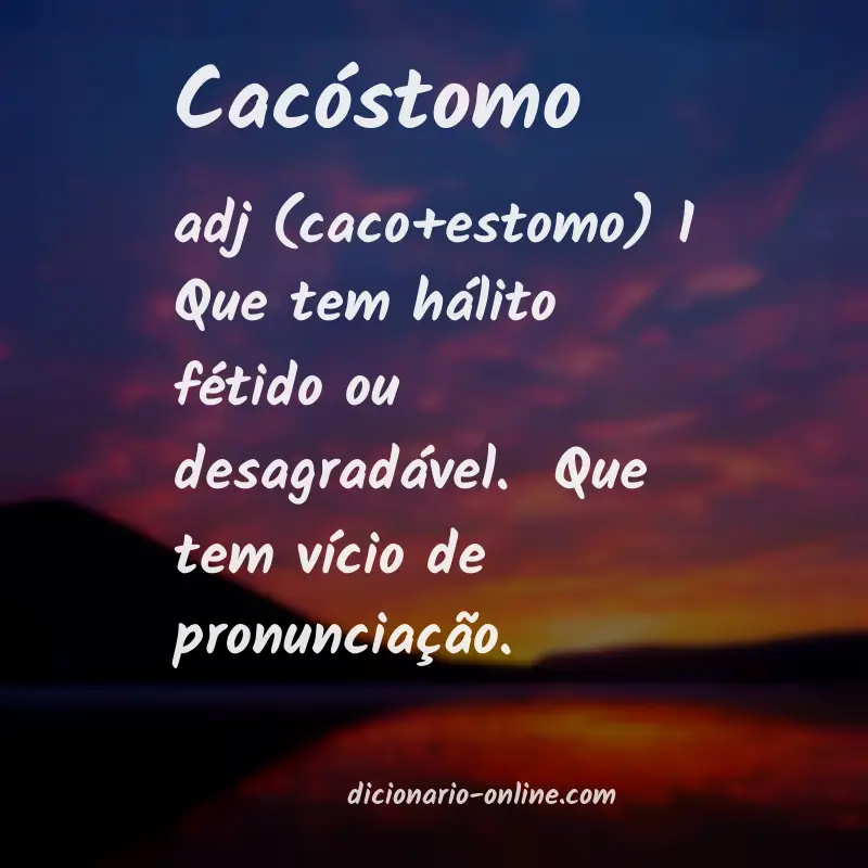 Significado de cacóstomo