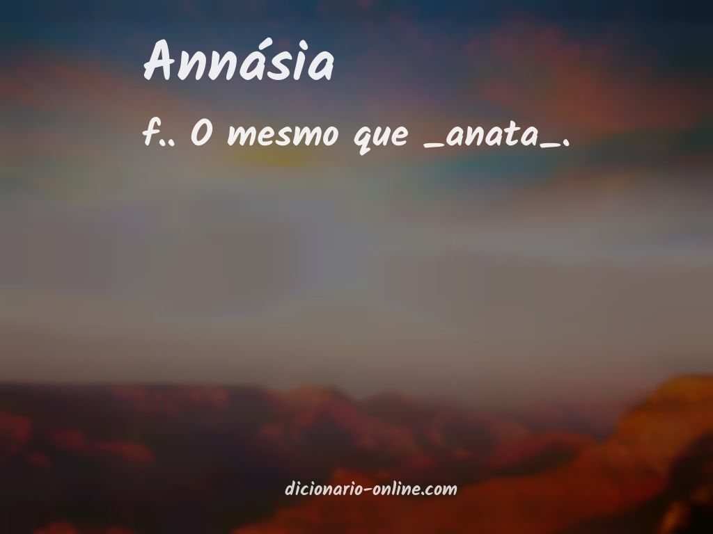 Significado de annásia